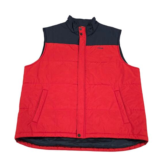 Izod Red And Blue Quilted Polyester Lightweight Vest Snap Closure Men Size XXL - Picture 1 of 6